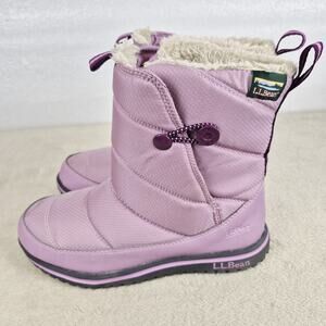 L.L. Bean Toddler Size Kids 3 Ultralight Snow Boots Lined PrimaLoft Pink Muave